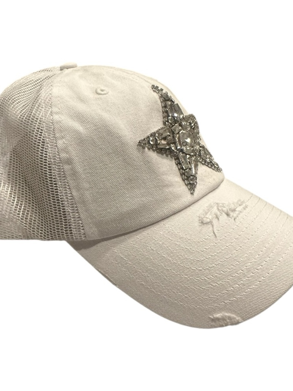 Alabama Girl White Baseball Cap with Crystal Star Accent - Picture 2 of 5